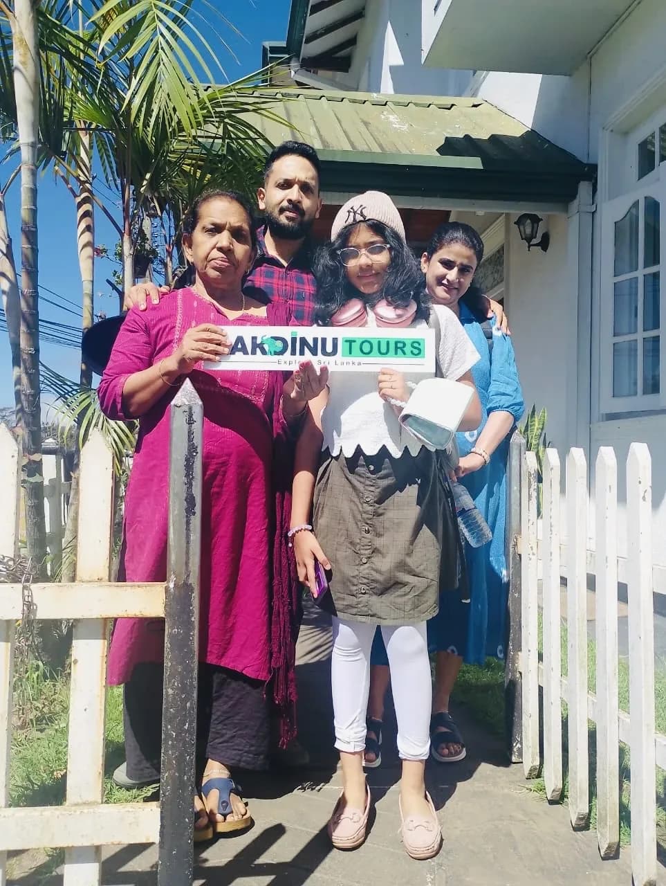 Family enjoying a vacation stay during a private driver tour in Sri Lanka.