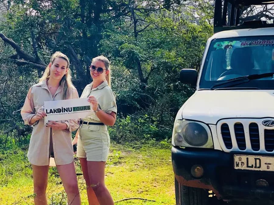 Tourists embarking on a safari adventure with a private driver guide in Sri Lanka.